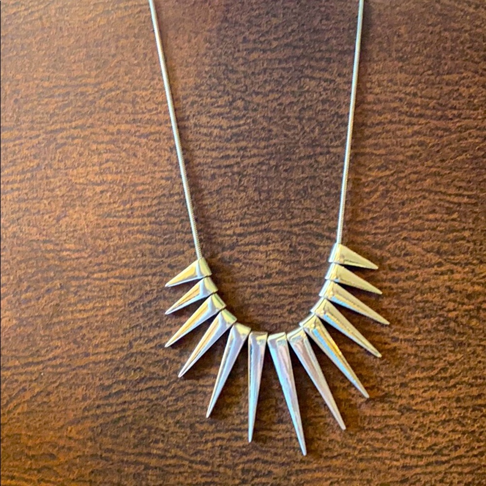 Silver spike necklace